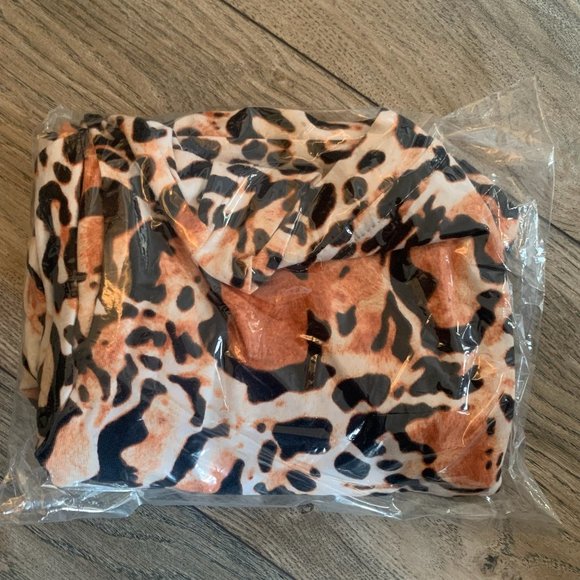 NWT ATTITUDES BY RENEE WASHED COTTON V-NECK ELBOW SLEEVE TOP JUNGLE ANIMAL XXS - Picture 7 of 7